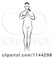Poster, Art Print Of Black And White Line Drawing Of A Woman Doing Yoga 3