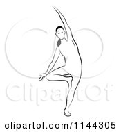 Poster, Art Print Of Black And White Line Drawing Of A Woman Doing Yoga 9