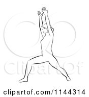 Poster, Art Print Of Black And White Line Drawing Of A Woman Doing Yoga 5