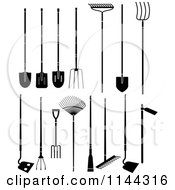 Poster, Art Print Of Black And White Large Garden Tools