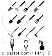 Poster, Art Print Of Black And White Garden Hand Tools