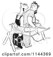 Poster, Art Print Of Black And White Worker Man And Woman Stuck In An Airplane Part