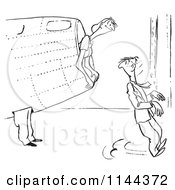 Poster, Art Print Of Black And White Female Airplane Factory Worker Scaring Her Bos While Peeking Out Of A Hole