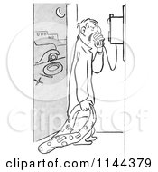 Poster, Art Print Of Black And White Angry Man With A Flat Tire Yelling Into A Phone