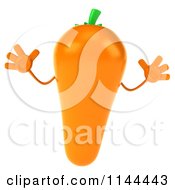 Clipart Of A 3d Jumping Carrot Mascot Royalty Free CGI Illustration by Julos