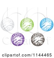 Poster, Art Print Of Suspended Colorful Swirl Christmas Baubles