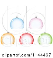 Poster, Art Print Of Suspended Colorful Snow Globe Christmas Baubles