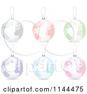 Poster, Art Print Of Suspended Colorful World Map Christmas Baubles