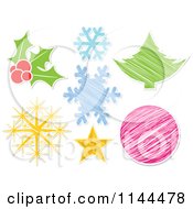 Poster, Art Print Of Christmas Icons With White Borders