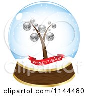 Christmas Tree And Banner In A Snow Globe