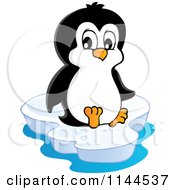 Poster, Art Print Of Cute Little Penguin Sitting On An Iceberg