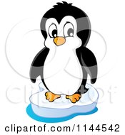 Cartoon Of A Cute Little Penguin On An Iceberg 3 Royalty Free Vector Clipart