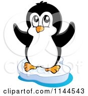 Cartoon Of A Cute Little Penguin On An Iceberg 2 Royalty Free Vector Clipart
