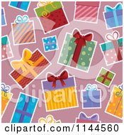 Poster, Art Print Of Seamless Christmas Gift Box Background Pattern 4