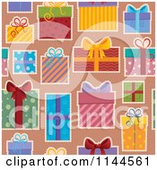Cartoon Of A Seamless Christmas Gift Box Background Pattern 3 Royalty Free Vector Clipart
