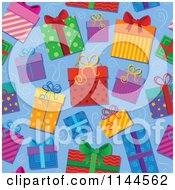 Cartoon Of A Seamless Christmas Gift Box Background Pattern 2 Royalty Free Vector Clipart