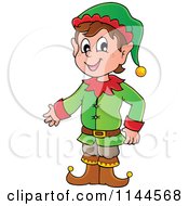 Poster, Art Print Of Happy Male Christmas Elf Presenting