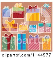 Poster, Art Print Of Beautifully Wrapped Gift Boxes Over Tan