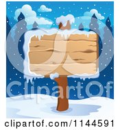 Poster, Art Print Of Wooden Winter Sign Post In The Snow