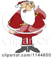 Poster, Art Print Of Santa Covering His Ear And Asking Someone To Repeat