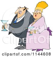 Poster, Art Print Of Dressed Up Man And Woman Holding Martinis