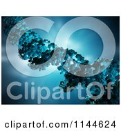 Clipart Of A 3d Dna Strand Over Blue Light Royalty Free CGI Illustration by Mopic