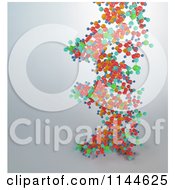 Poster, Art Print Of 3d Colorful Dna Strand On Gray