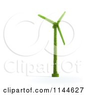 3d Green Wind Energy Windmill Made Of Leaves