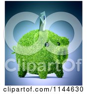 Poster, Art Print Of 3d Green Leafy Piggy Bank With A Euro Bill