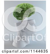 Poster, Art Print Of 3d Tree Growing From A White Head In Profile