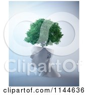 Poster, Art Print Of 3d Tree Growing From A White Head