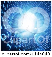 Clipart Of A Virtual Head In A Binary Code Tunnel Royalty Free CGI Illustration by Mopic