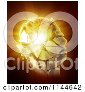 Clipart Of A 3d Bursting Stone Head And Light Royalty Free CGI Illustration