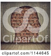 Poster, Art Print Of 3d Cement Wall With Exposed Brick Work Through A Head Shaped Frame