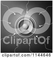 Clipart Of A 3d Egg Speaker And Sperm Ear Buds Royalty Free CGI Illustration by Mopic