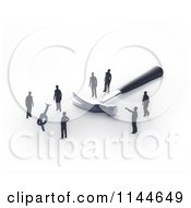 Clipart Of 3d Tiny Business Men With A Giant Hammer And A Nail With A Knot Royalty Free CGI Illustration by Mopic