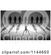 Clipart Of 3d Silhouetted Men With Shadows And One Reflecting A Winner Royalty Free CGI Illustration by Mopic