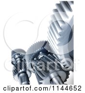 Poster, Art Print Of 3d Silver Mechanical Gear Cogs