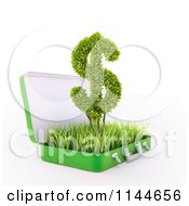 Poster, Art Print Of 3d Green Dollar Symbol In A Grassy Briefcase