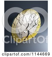 Poster, Art Print Of 3d Shattering Euro Coin 2