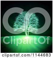 Clipart Of A 3d Tree In Glowing Green Light Royalty Free CGI Illustration
