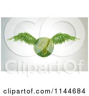 Poster, Art Print Of 3d Leafy Earth With Green Wings