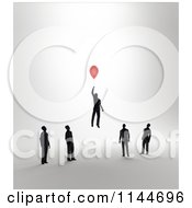 Poster, Art Print Of 3d Businessmen Watching Another Float Away With A Balloon