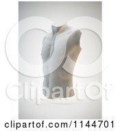 Clipart Of A 3d Male Torso Statue Bust Royalty Free CGI Illustration
