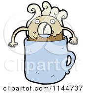 Poster, Art Print Of Donut Dunking In A Blue Coffee Mug