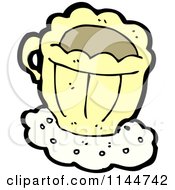 Cartoon Of A Yellow Coffee Mug 2 Royalty Free Vector Clipart