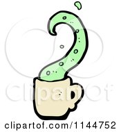 Cartoon Of A Beige Coffee Mug With A Tentacle 1 Royalty Free Vector Clipart