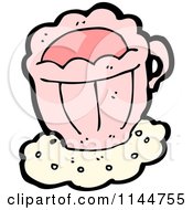 Cartoon Of A Pink Coffee Mug 6 Royalty Free Vector Clipart