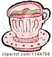 Cartoon Of A Pink Coffee Mug 7 Royalty Free Vector Clipart