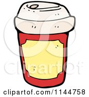 Cartoon Of A Red And Yellow To Go Coffee Cup 2 Royalty Free Vector Clipart